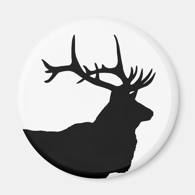 Elk Head Silhouette Magnet (Vorne)