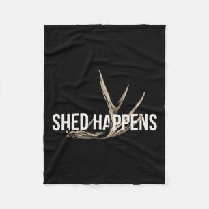 Elk Hunter Shed Happens Funny Deer Junting Fleecedecke