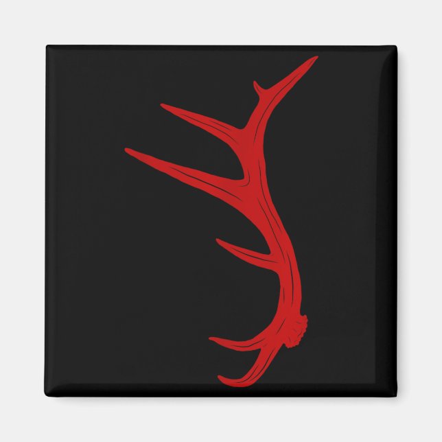 Elk Hunting Bull Antler Shed  Magnet (Vorne)