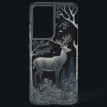 Elk im Mitternachtswald Samsung Galaxy Hülle<br><div class="desc">Monochromatisches Design eines Elchs im Wald um Mitternacht.</div>