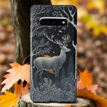 Elk im Mitternachtswald Samsung Galaxy S10  Hülle<br><div class="desc">Monochromatisches Design eines Elchs im Wald um Mitternacht.</div>
