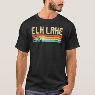 Elk Lake Michigan Retro Vintages Funny Funny Famp T-Shirt