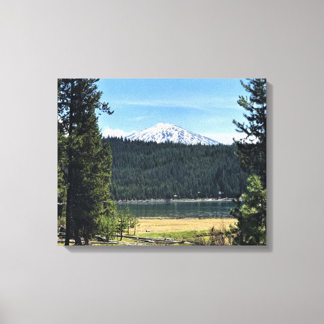 Elk Lake mit Mount Bachelor, OR Leinwanddruck (Vorderseite)