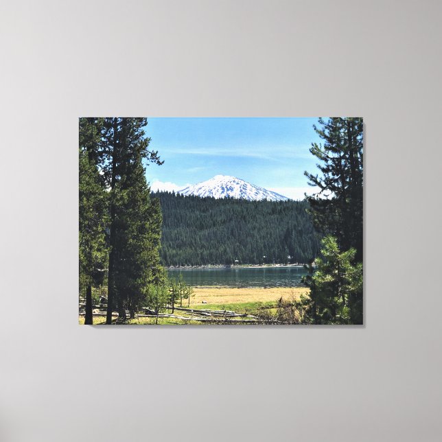 Elk Lake mit Mount Bachelor, OR Leinwanddruck (Vorderseite)