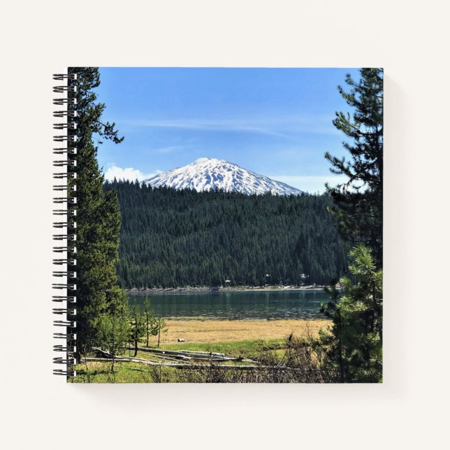 Elk Lake mit Mount Bachelor, OR Notizbuch (Vorderseite)