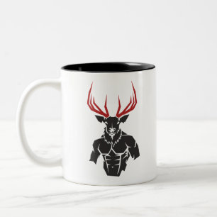 Elk Man Warrior Zweifarbige Tasse
