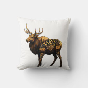 Elk mit nordischen Motiven Kissen