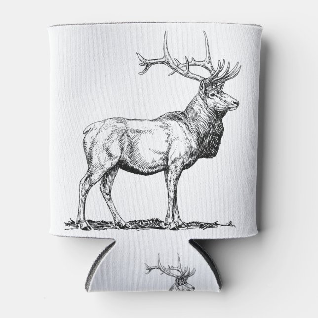 Elk Moose Deer Head Animal Hunting Antlers Dosenkühler (Vorderseite)