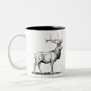 Elk Moose Deer Head Animal Hunting Antlers Zweifarbige Tasse