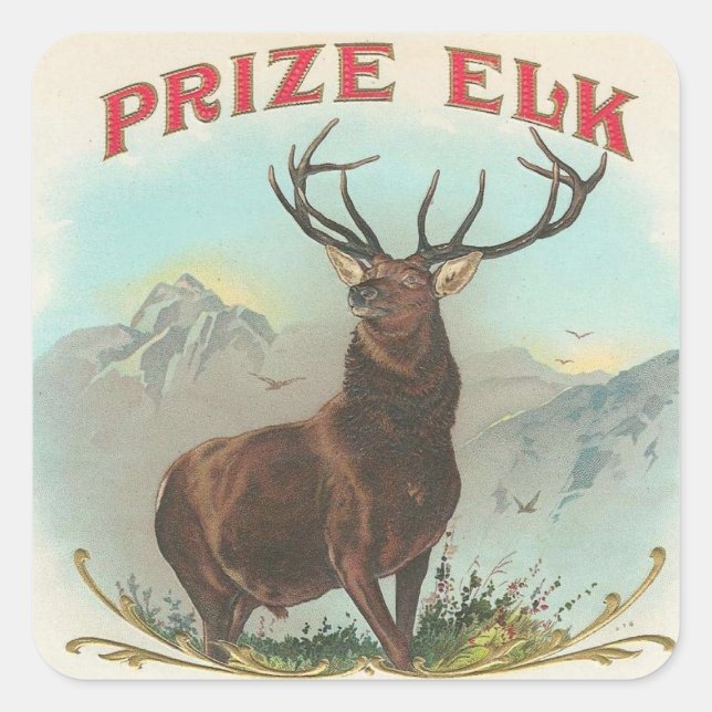 Elk-Preis Quadratischer Aufkleber (Vorderseite)
