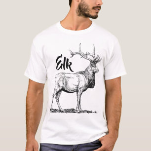 Elk Print T-Shirt de base pour hommes