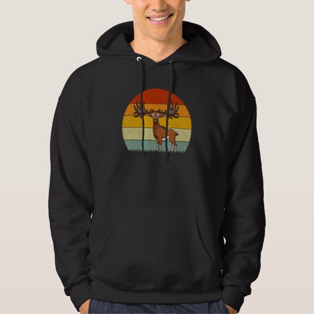 Elk  Retro Style Vintage Hoodie (Vorderseite)
