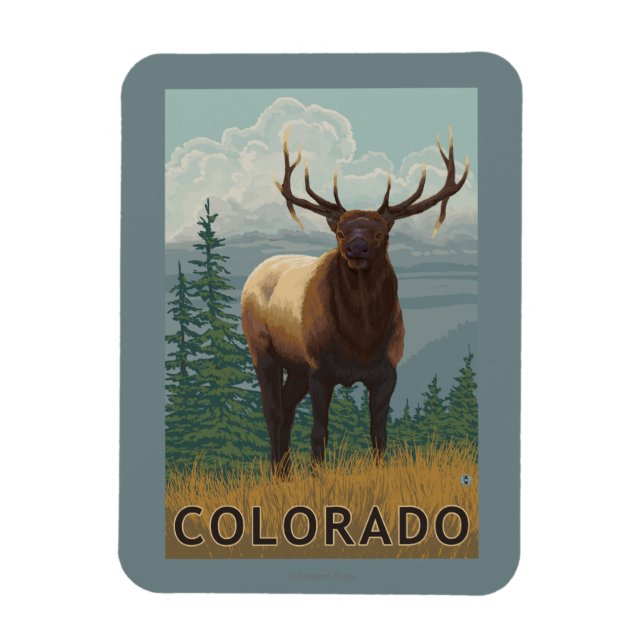 Elk SceneColorado Magnet (Vertikal)