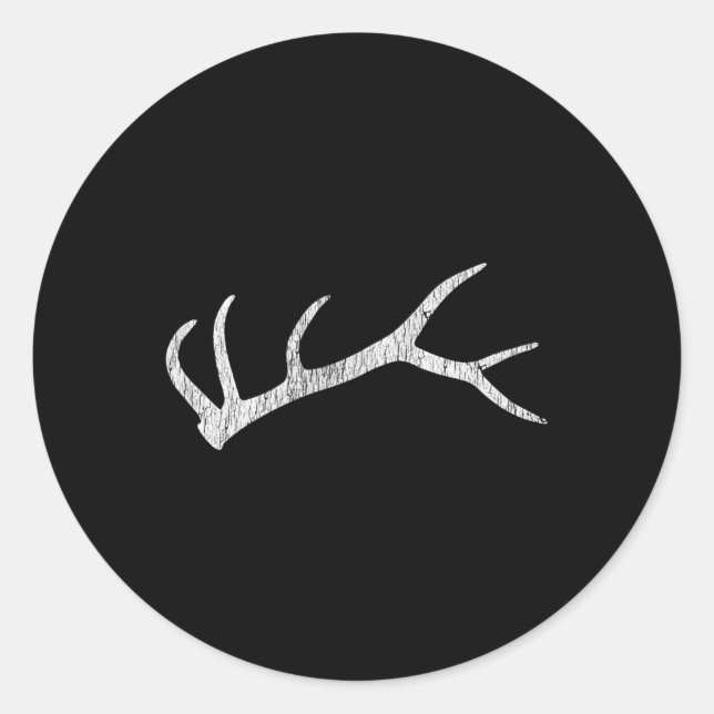 Elk Shed Rack Horn Jagen Runder Aufkleber (Vorderseite)