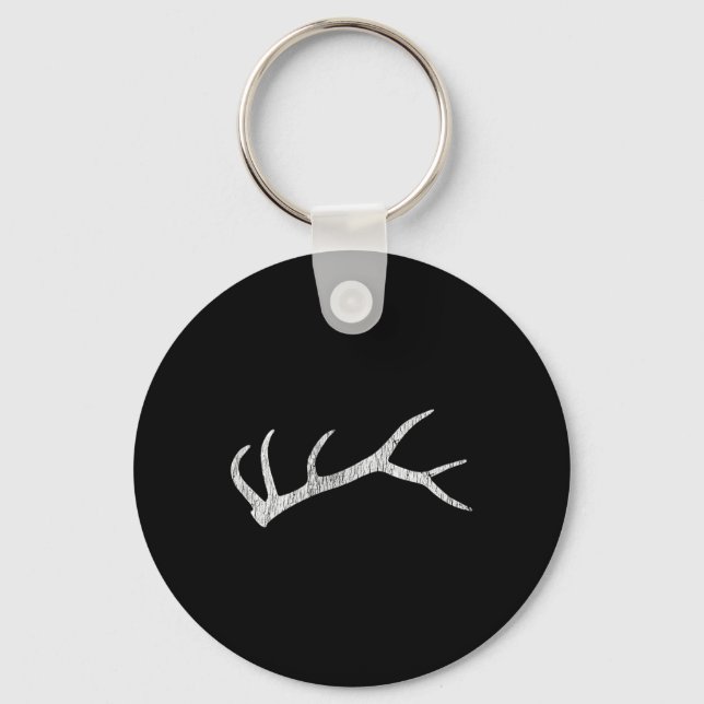 Elk Shed Rack Horn Jagen Schlüsselanhänger (Vorderseite)