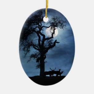Elk Silent Night Xmas Ornement