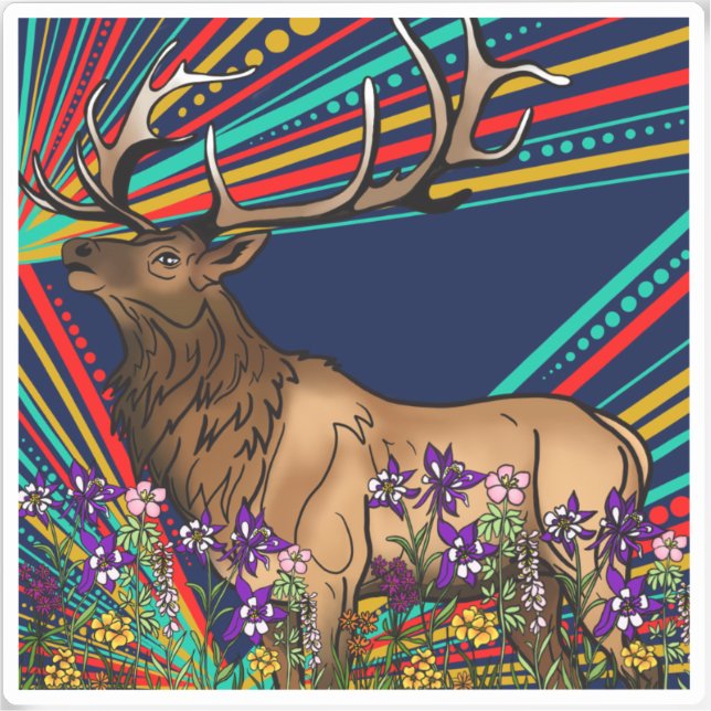 Elk Vinyl Sticker (Vorderseite)
