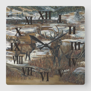 Elk wall clock quadratische wanduhr