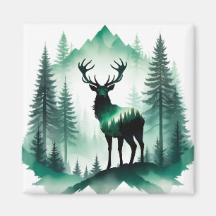 Elk Wildlife Animal Nature Forest Art Magnet