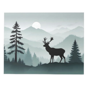 Elk Wildlife Animal Nature Forest Art Notizblock
