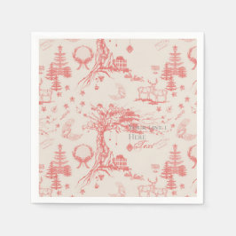 Elk Woods Französisch Toile in Rot mit Personalisi Serviette