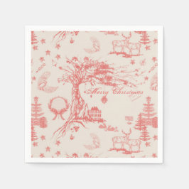 Elk Woods French Toile in Coral w/ Personalisierun Serviette