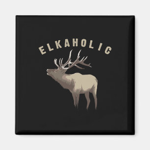 Elkaholisches Shirt Niedlicher Elch Jagd Liebhaber Magnet