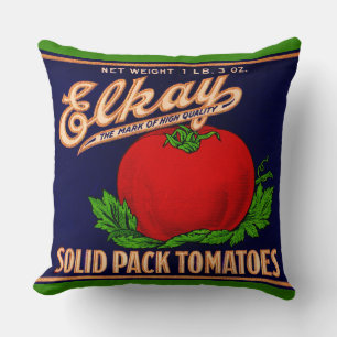 Elkay Solid Pack Tomaten aus den 1930er Jahren kön Kissen