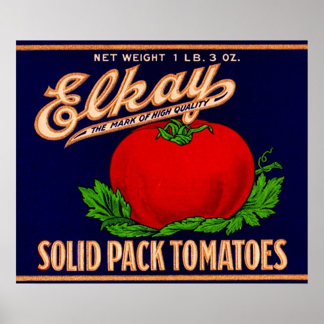 Elkay Solid Pack Tomaten aus den 30er Jahren könne Poster (Vorne)