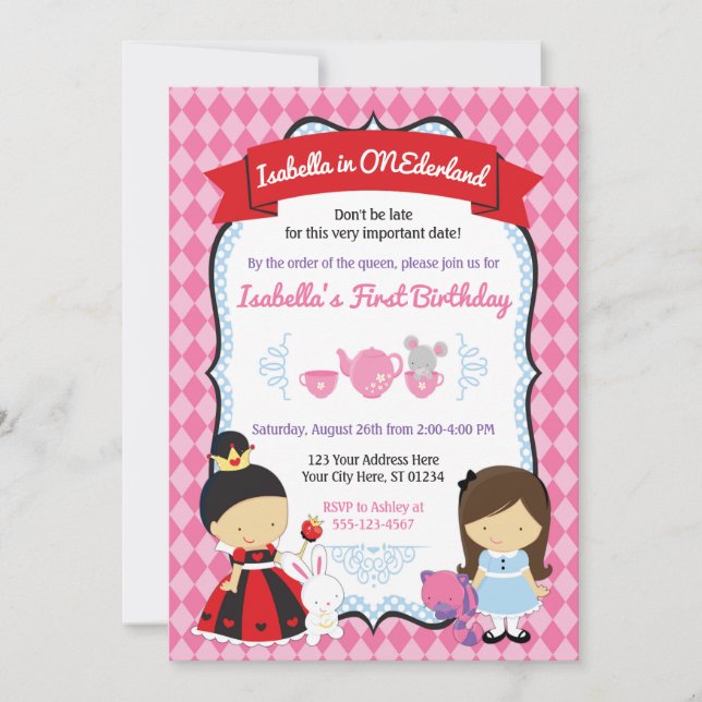 Elke in ONEderland Geburtstagseinladung Einladung (Vorderseite)