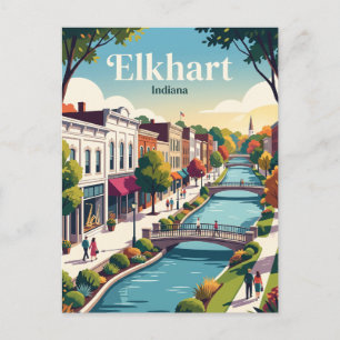 Elkhart, Indiana Postkarte