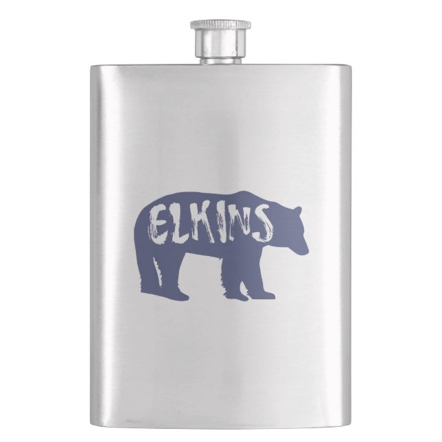 Elkins West Virginia Bear Flachmann (Vorderseite)