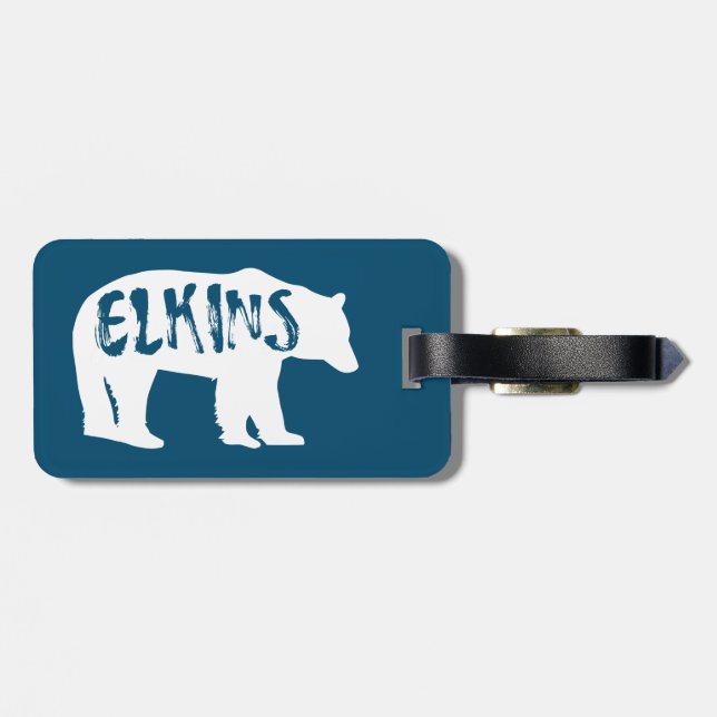Elkins West Virginia Bear Gepäckanhänger (Rückseite horizontal)