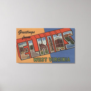 Elkins, West Virginia - Große Briefmarkenszenen Leinwanddruck