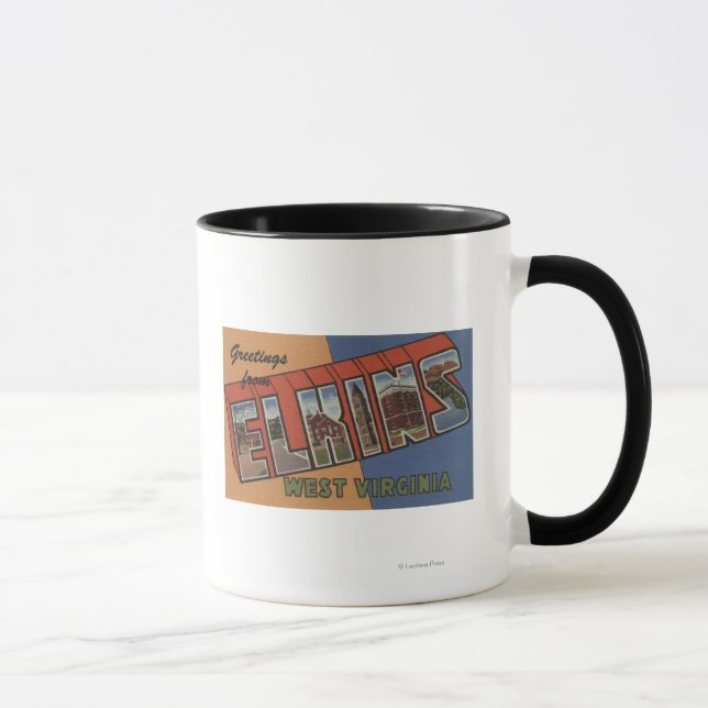 Elkins, West Virginia - Große Briefmarkenszenen Tasse (Rechts)