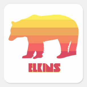 Elkins West Virginia Rainbow Bear Quadratischer Aufkleber