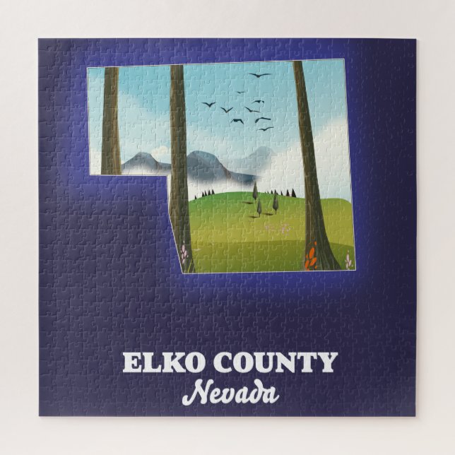 Elko Landkreis Nevada Karte Magnet (Vertikal)