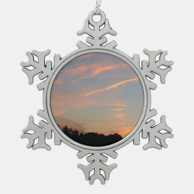 Elkridge Sunset Maryland Landscape Schneeflocken Zinn-Ornament (Vorderseite)