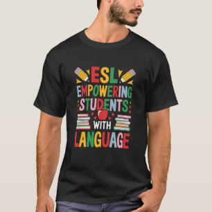 ELL Englischlehrer, ESL Stärkung der Schüler mit T-Shirt