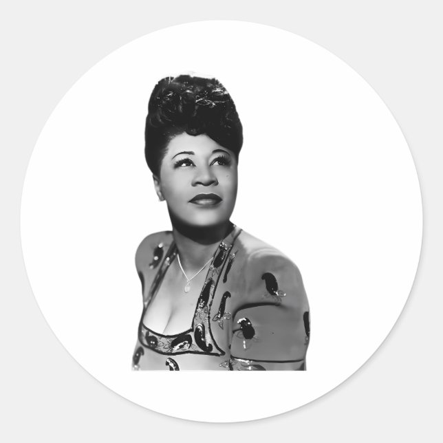 Ella Fitzgerald Runder Aufkleber (Vorderseite)