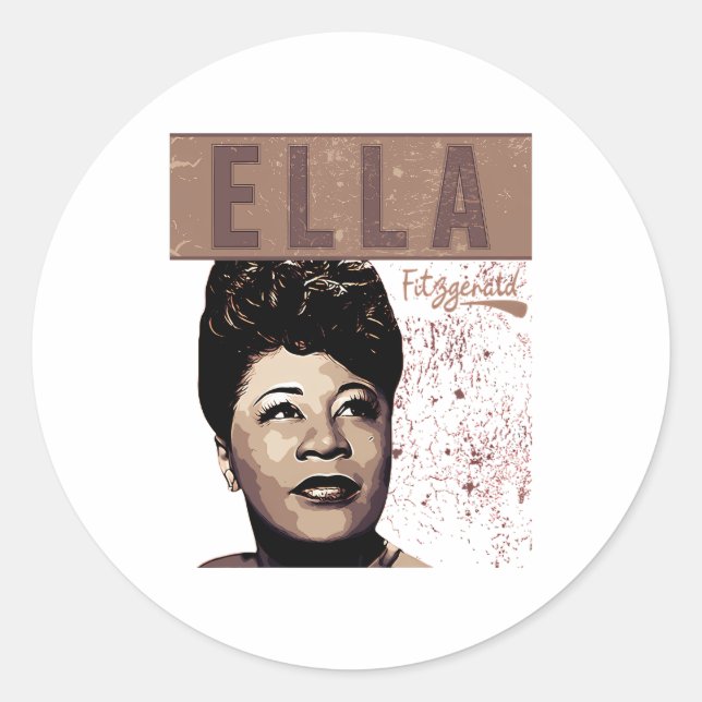 Ella Fitzgerald Runder Aufkleber (Vorderseite)