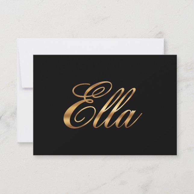 Ella gold Design Lettering Karte (Vorderseite)