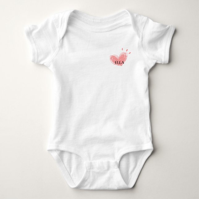 Ella Heart Baby Bodysuit Baby Strampler (Vorderseite)
