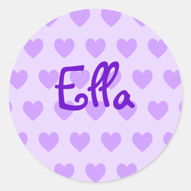 Ella in Lila Runder Aufkleber (Vorderseite)
