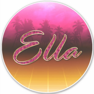 Ella Prénom Golden Pink Autocollants