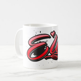Ella red Heart Graffiti Tasse Kaffeetasse