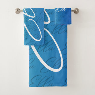 Ella Repeat Name Pattern Design Badhandtuch Set