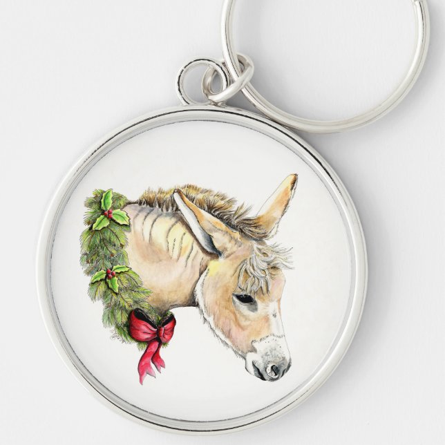 Ella the Christmas Donkey Schlüsselanhänger (Vorne)