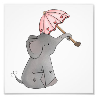 Ella's Umbrella Elephant Print Fotodruck