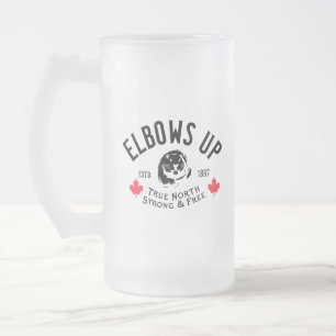 Ellbogen auf! Bierkrug Mattglas Bierglas